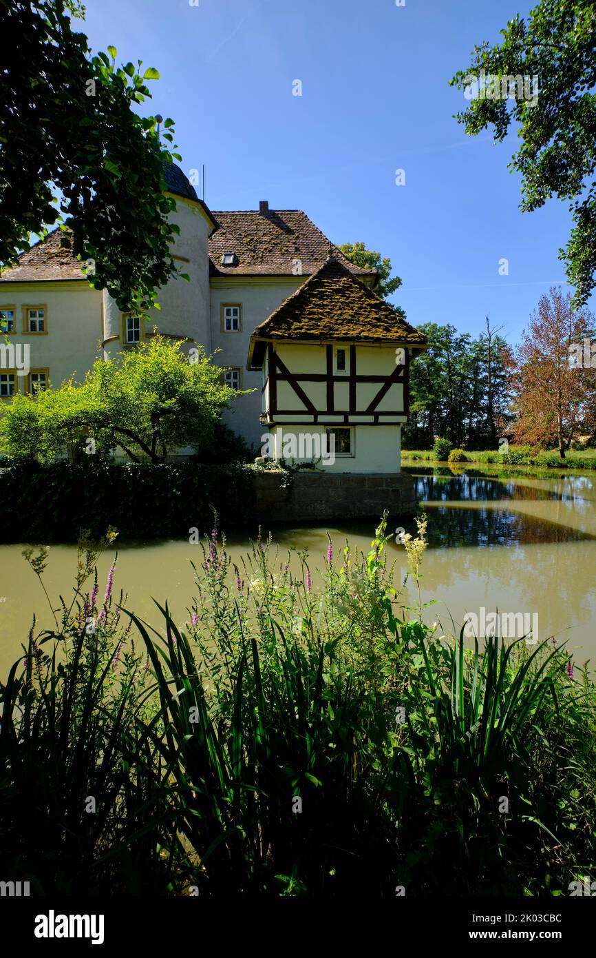 Château amarré à Kleinbardorf, municipalité de Sulzfeld, quartier de Rhön-Grabfeld, Basse-Franconie, Franconie, Bavière, Allemagne Banque D'Images