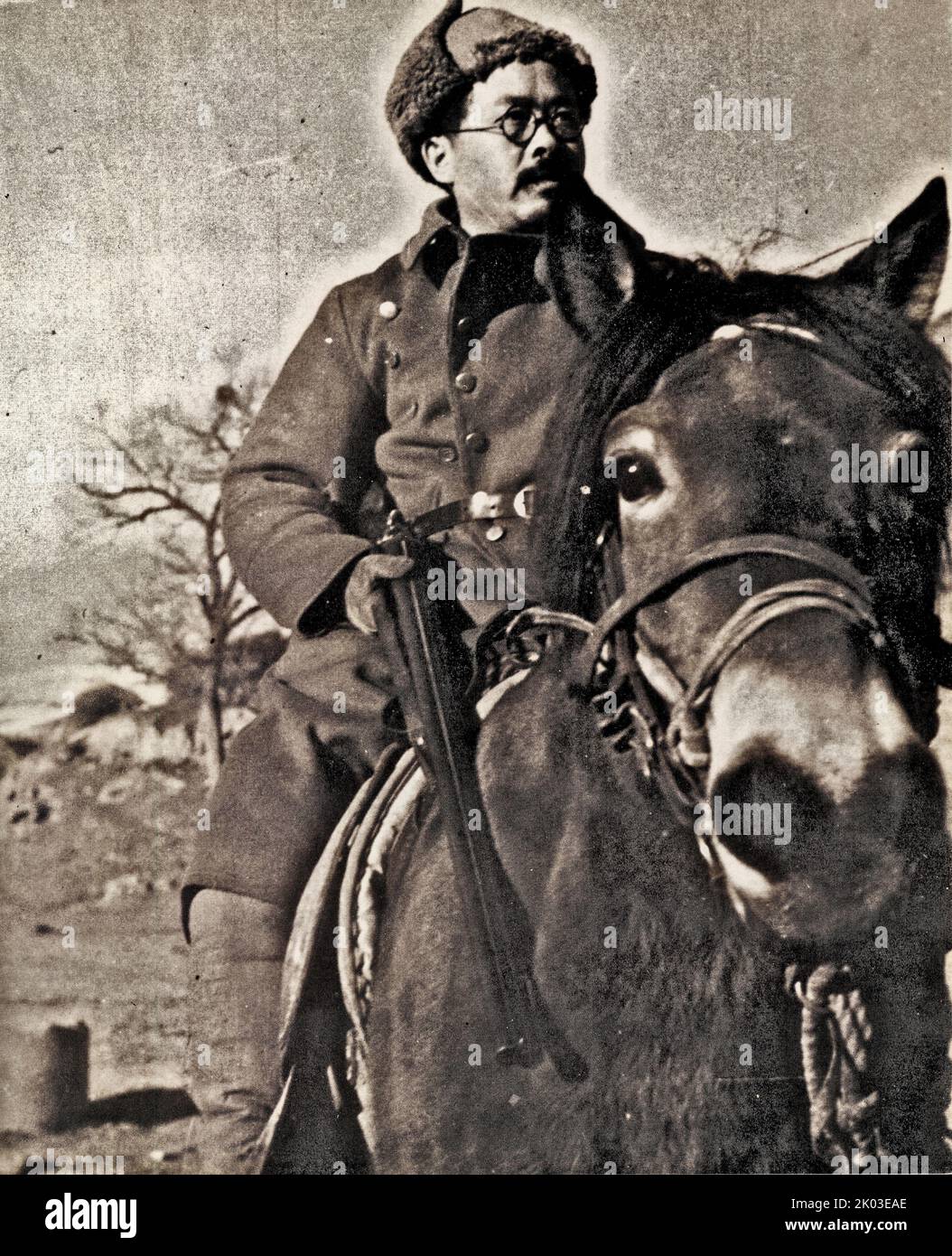 REN Bishi lorsqu'il a déménagé au nord de Shaanxi. En 1937. REN Bishi était un chef militaire et politique au début du Parti communiste chinois. Au début de 1930s, Banque D'Images