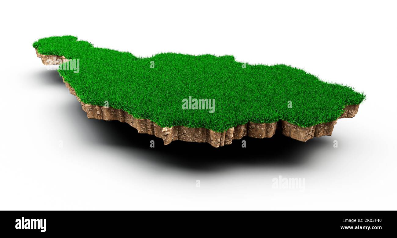 Un rendu en 3D de la carte d'Autriche Cartographie géographique et vecteur d'illustration de la topologie Banque D'Images
