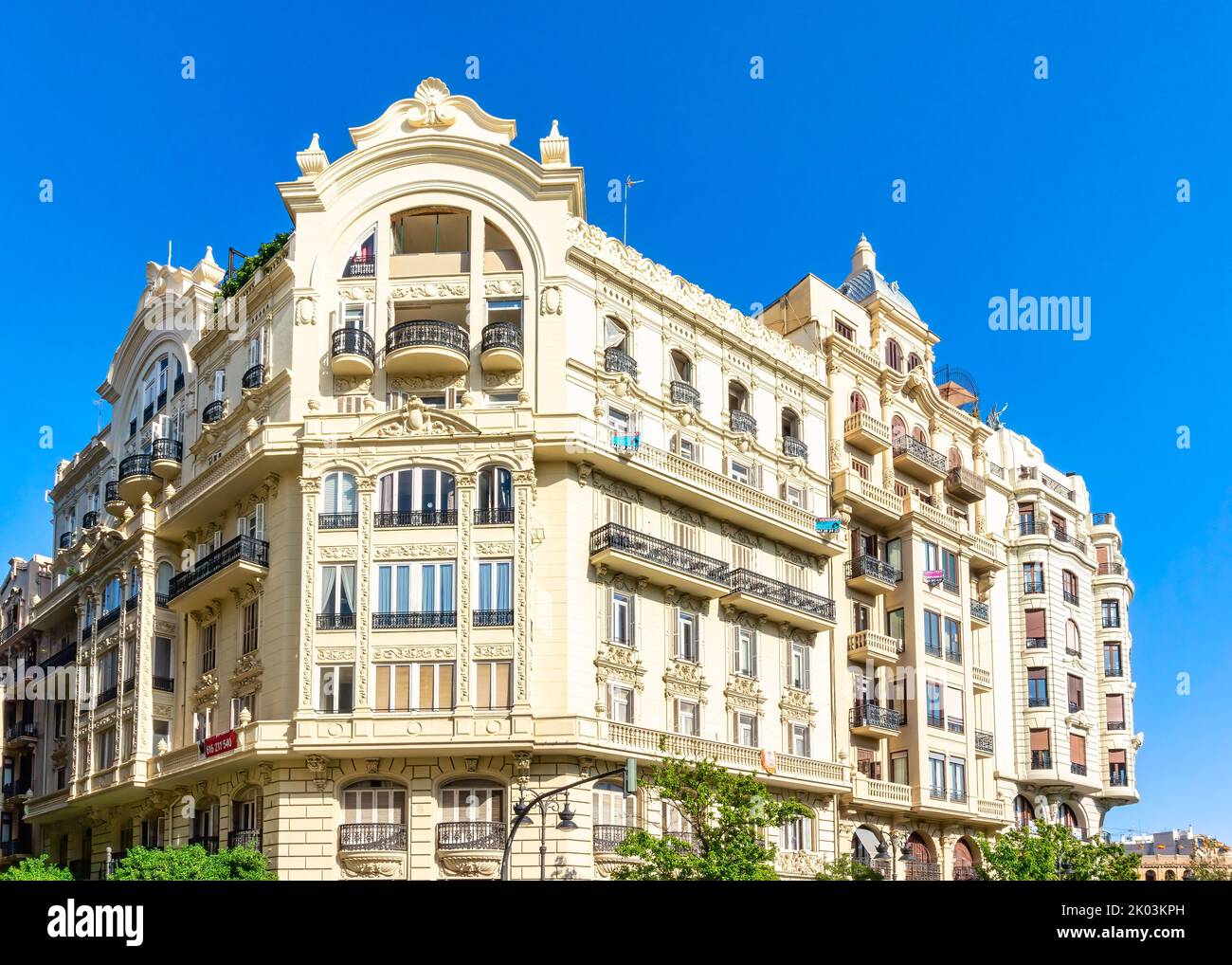 Bâtiment situé sur la place de l'Hôtel de ville, Valence, Espagne Banque D'Images