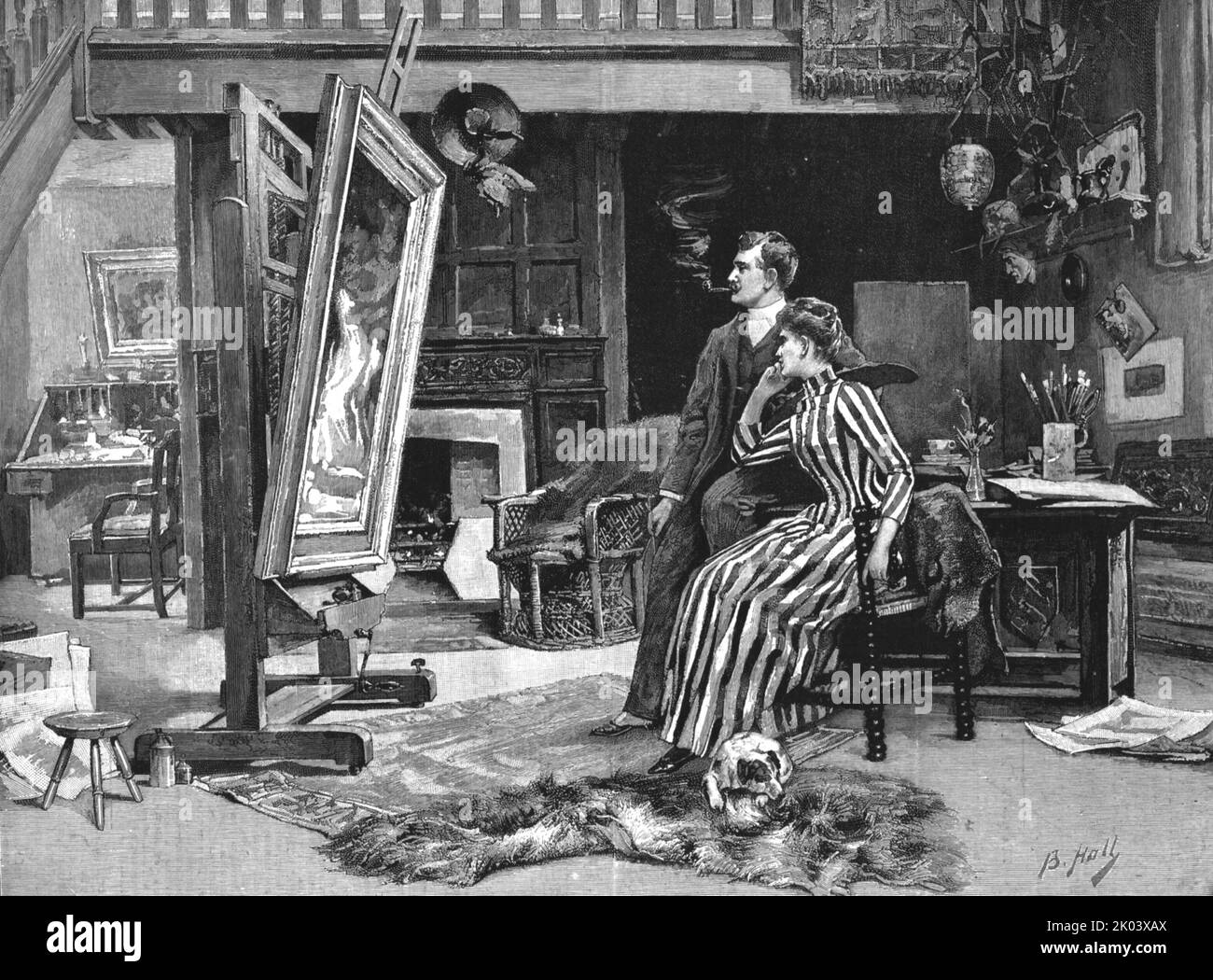 'L'ouverture de l'Académie royale--sera-t-elle acceptée? Un remininsence de l'envoi dans le jour', 1890. Dans « The Graphic. Un journal hebdomadaire illustré », volume 41. Janvier à juin 1890. Banque D'Images