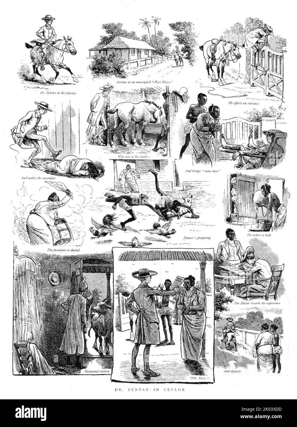 « Dr. Syntaxe dans Ceylan', 1890. Dans « The Graphic. Un journal hebdomadaire illustré », volume 41. Janvier à juin 1890. Banque D'Images