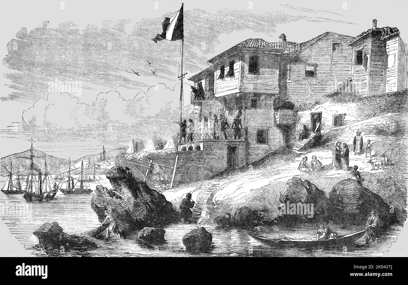 'Quartier général du Maréchal Arnaud à Gallipoli', 1854. De "Cassells Illustrated Family Paper; London Weekly 31/12/1853 - 30/12/1854". Banque D'Images