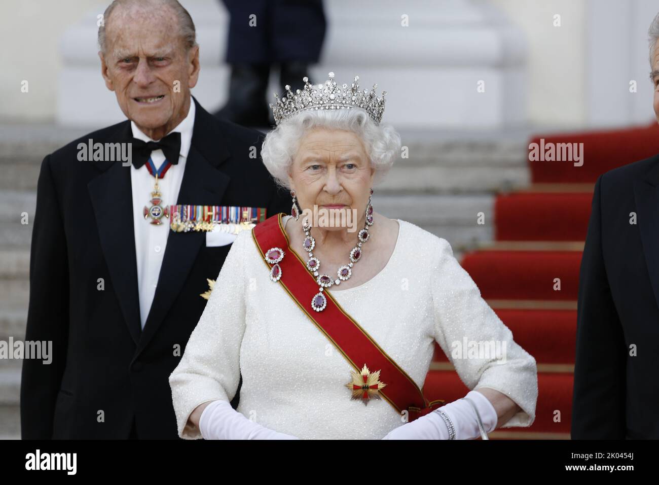 06/24/2015, l'Allemagne, Berlin, la reine Elizabeth II et le prince Philip ont reçu le banquet d'État au château de Bellevue par le président fédéral Gauck et la première dame Daniela Schadt. Banque D'Images