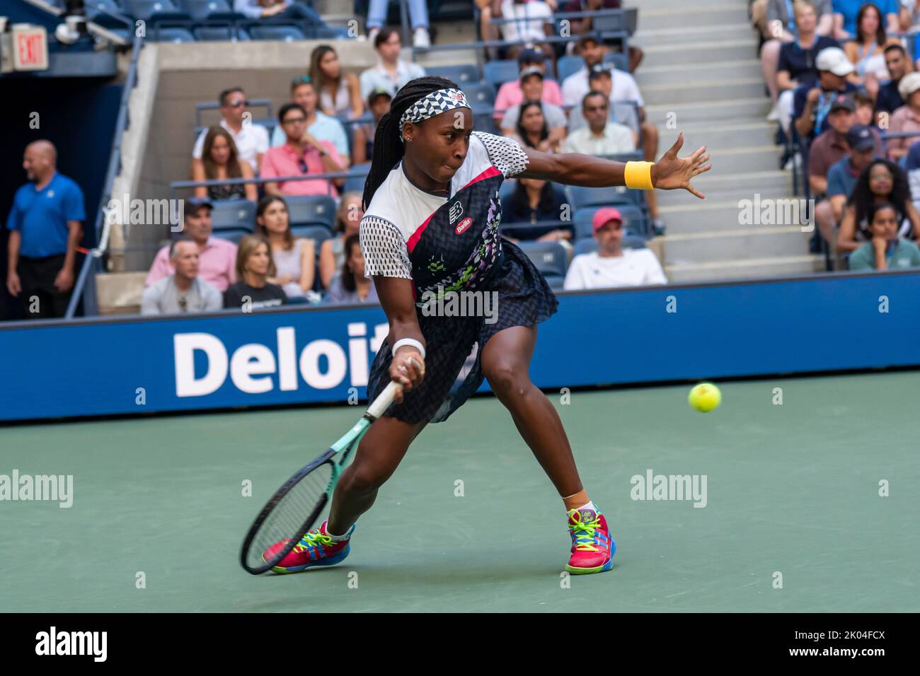 Coco Gauff (États-Unis) en compétition à l'US Open 2022. Banque D'Images