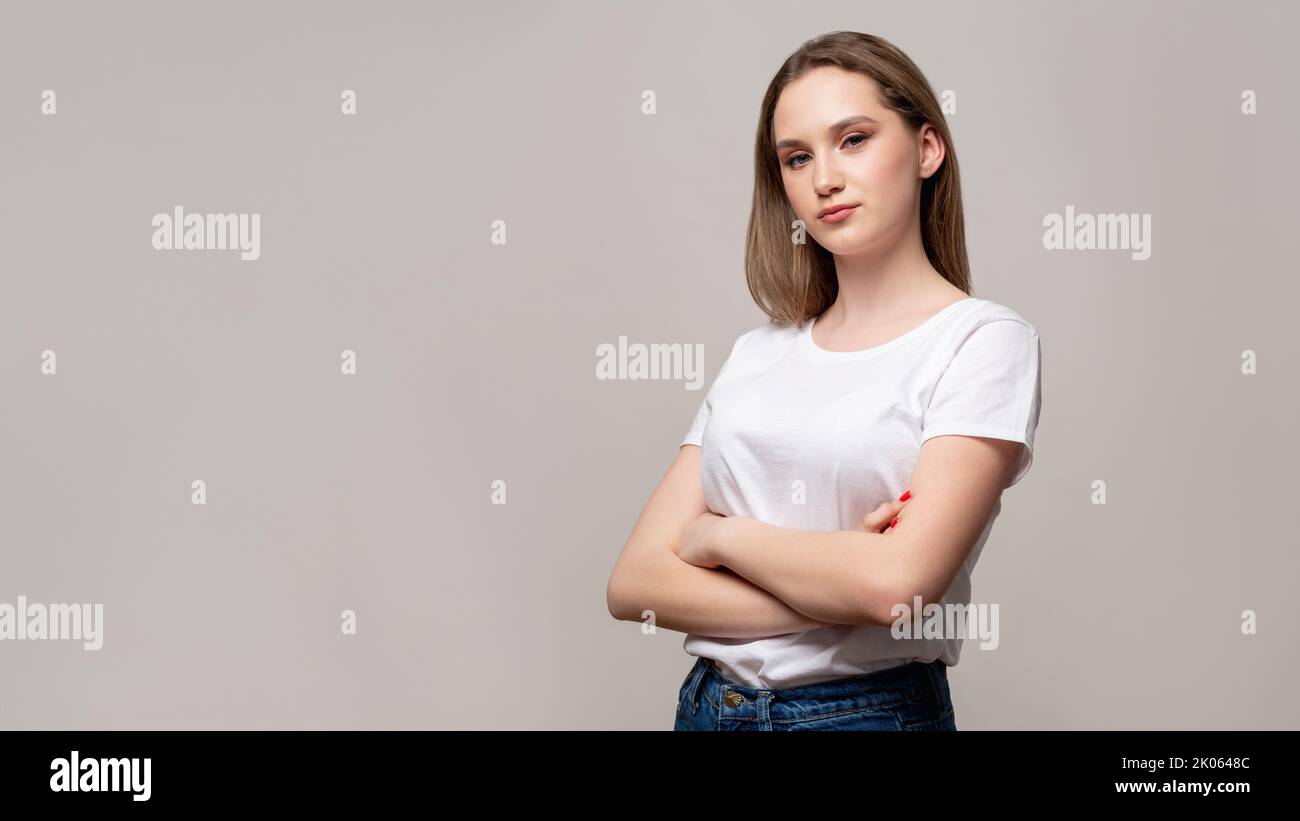 femme sceptique au leadership portrait confiante Banque D'Images