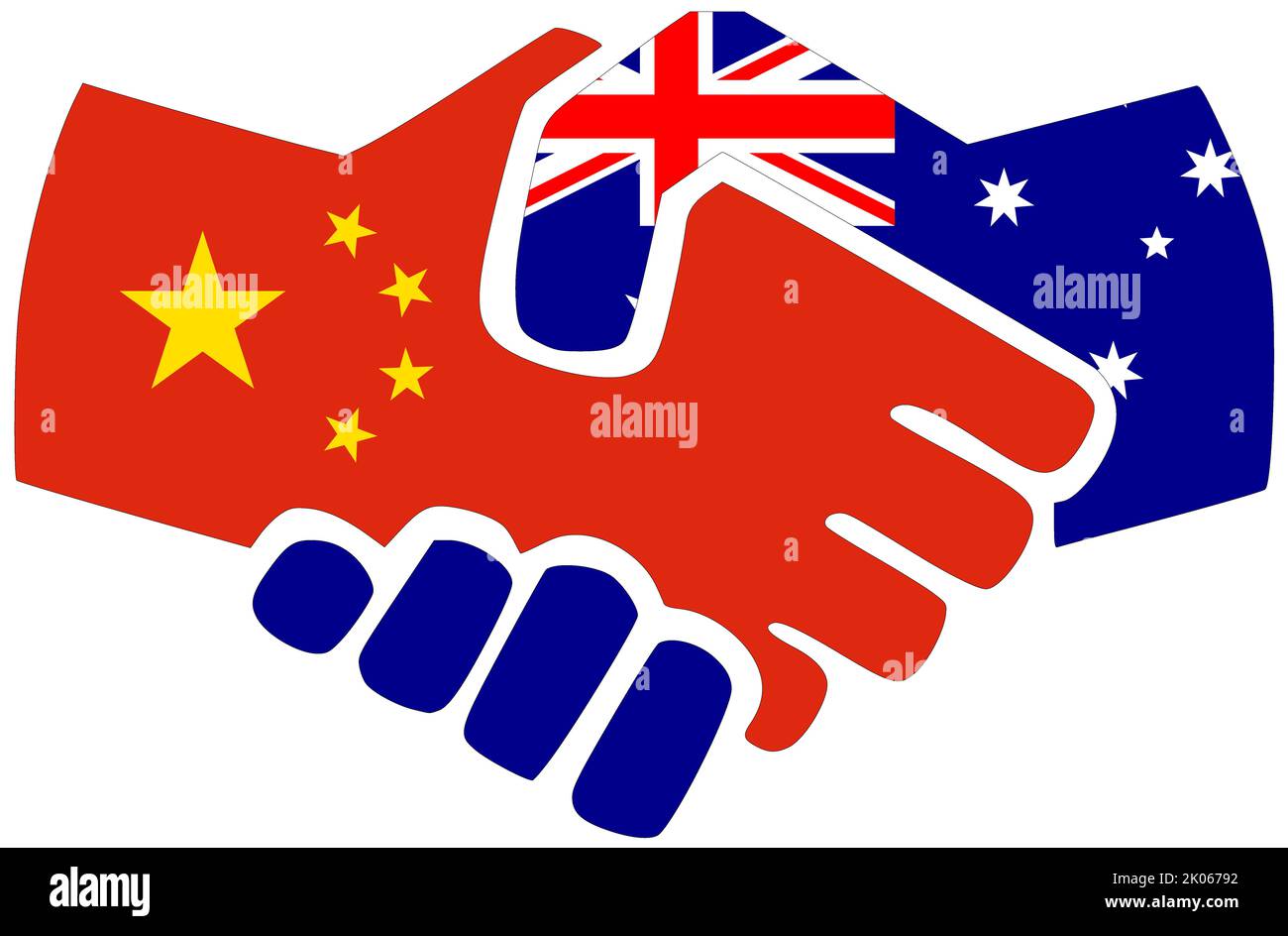 Chine - Australie : poignée de main, symbole d'accord ou d'amitié Banque D'Images
