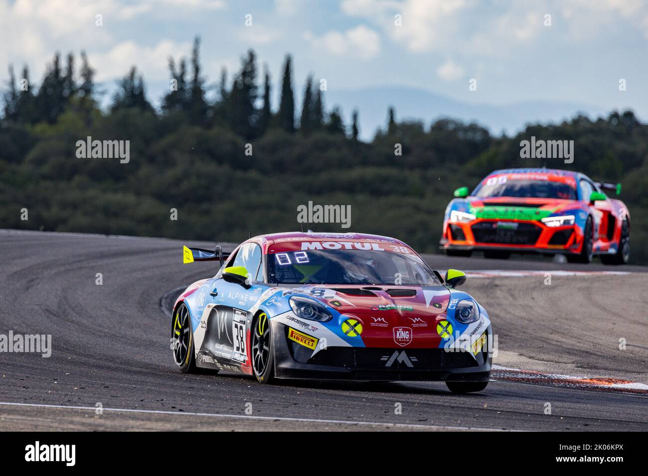 38 BELTOISE Vincent, LEMAITRE Yves, course de Mirage, Alpine A110 GT4, action pendant la ronde 5th du Championnat de France FFSA GT 2022, de 11 septembre à 13 sur le circuit de Lédenon à Lédenon, France - photo Marc de Mattia / DPPI Banque D'Images