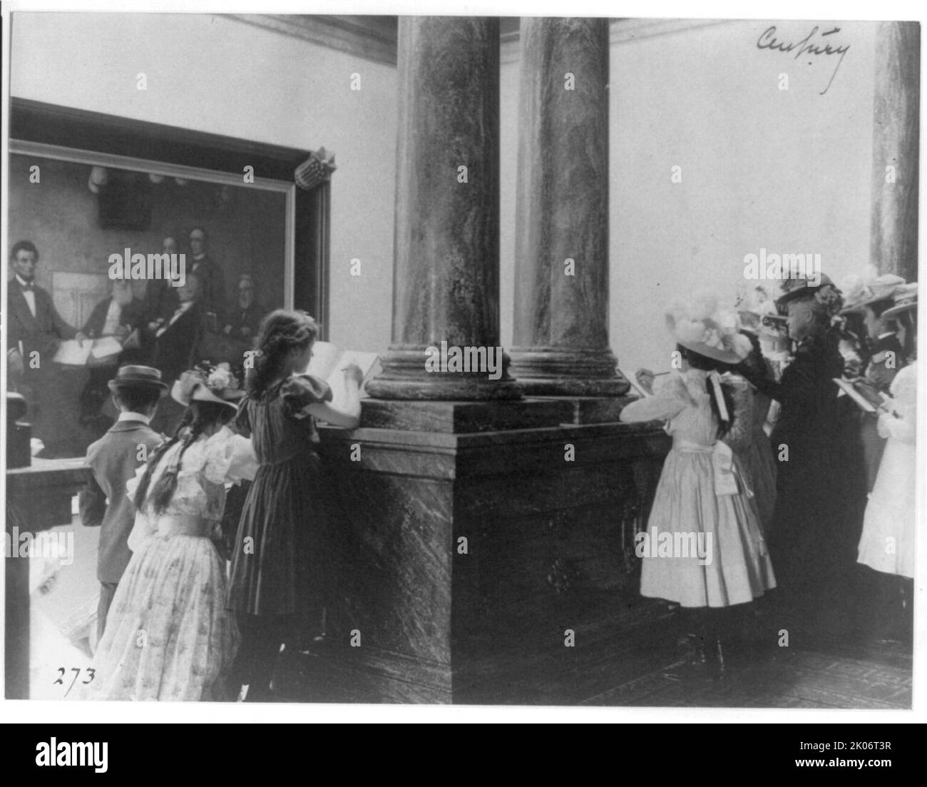 Washington, D.C., élèves de l'école secondaire en tournée au Capitole des États-Unis, (1899?). Banque D'Images