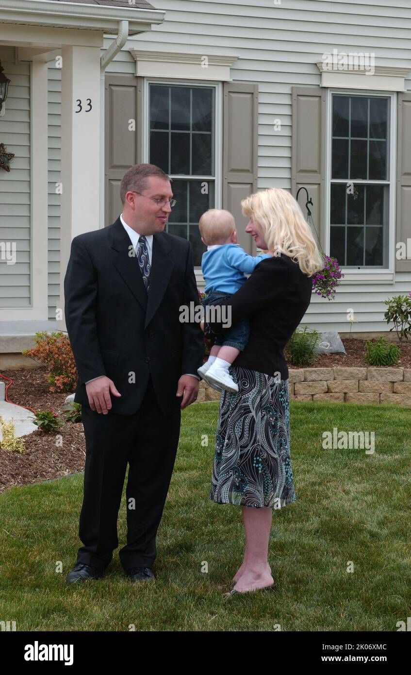 Visite du secrétaire Alphonso Jackson à Buffalo, New York pour un événement en hommage à la famille Ertl, nouveaux propriétaires. Banque D'Images