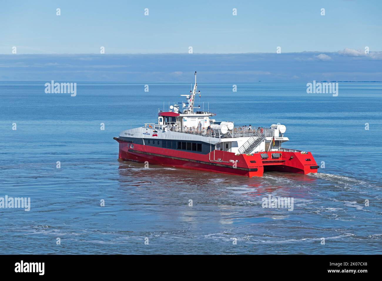Ferry rapide, Dagebüll, Frise du Nord, Schleswig-Holstein, Allemagne Banque D'Images