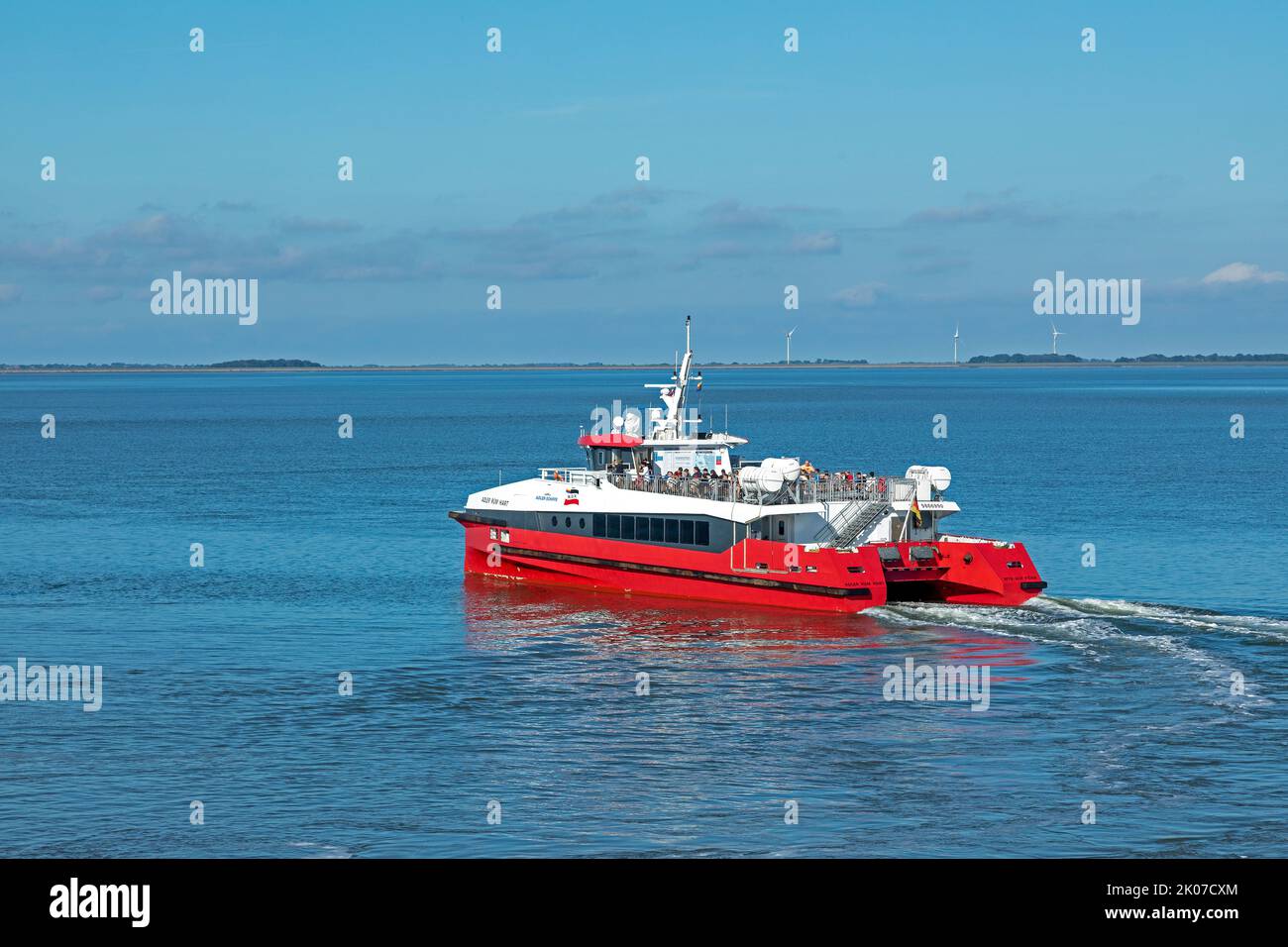 Ferry rapide, Dagebüll, Frise du Nord, Schleswig-Holstein, Allemagne Banque D'Images