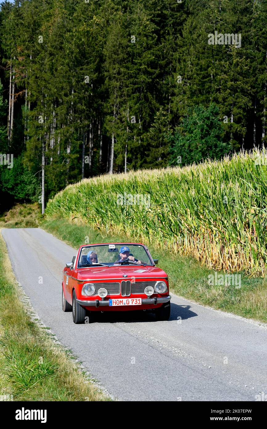 13. 08. 2022, rallye olympique 72, 1972, 50th anniversaire de la renaissance 2022, course automobile, rallye, voiture classique, Freising, Cabriolet BMW Banque D'Images