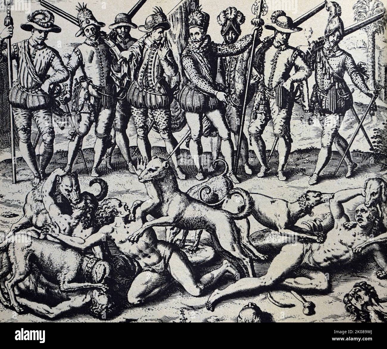 Expédition de balboas au Nouveau monde. Vasco Nunez de Balboa (c. 1475 - 12-21 janvier 1519) était un explorateur espagnol, gouverneur, et conquérant. Il est surtout connu pour avoir traversé l'isthme du Panama vers l'océan Pacifique en 1513, devenant le premier européen à diriger une expédition pour avoir vu ou atteint le Pacifique depuis le Nouveau monde Banque D'Images