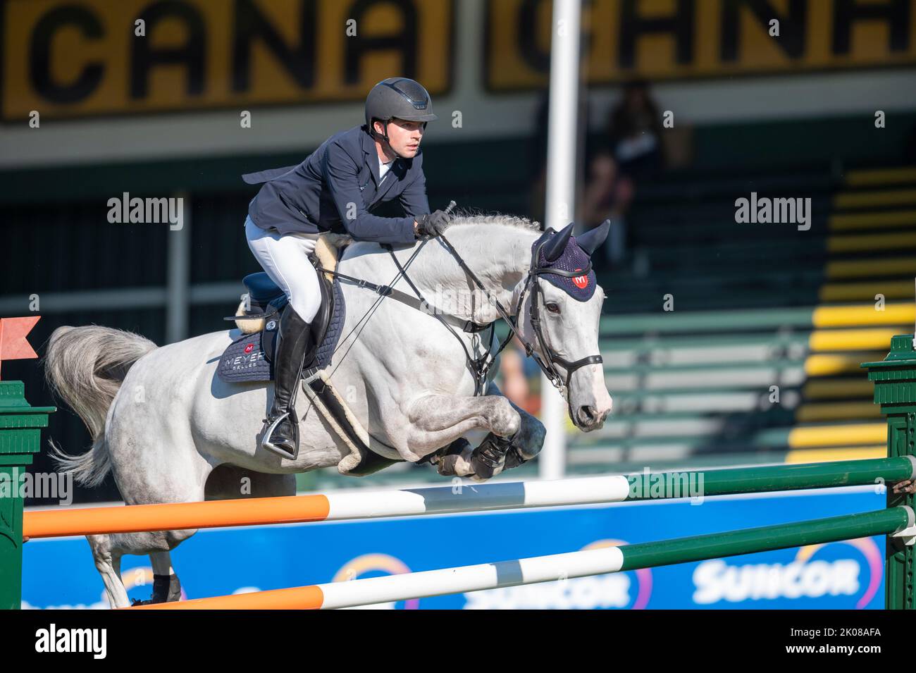 Calgary, Alberta, Canada, 2022-09-09, Gerrit Nieberg (GER), à cheval Blues d'Aveline CH, CSIO Spruce Meadows Masters, - Tourmeline Oil Cup Banque D'Images