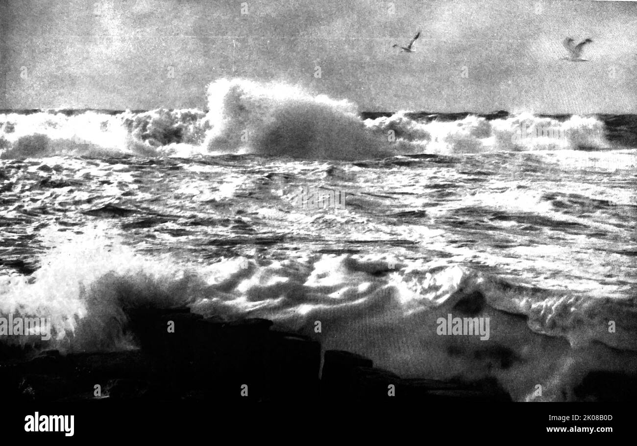 Sur la mer du Nord. Photographie en noir et blanc Banque D'Images