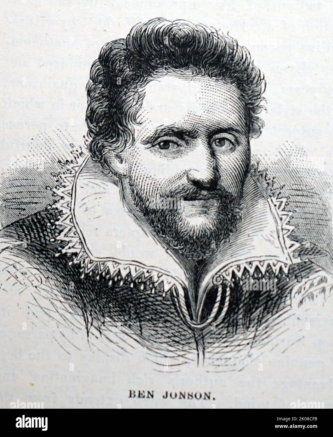 Benjamin Jonson (c. 11 juin 1572 - c. 16 août 1637) était un dramaturge et poète anglais. L'art de Jonson a exercé une influence durable sur la poésie et la comédie anglaise. Il est généralement considéré comme le deuxième dramaturge anglais le plus important, après William Shakespeare, sous le règne de James Ier Banque D'Images
