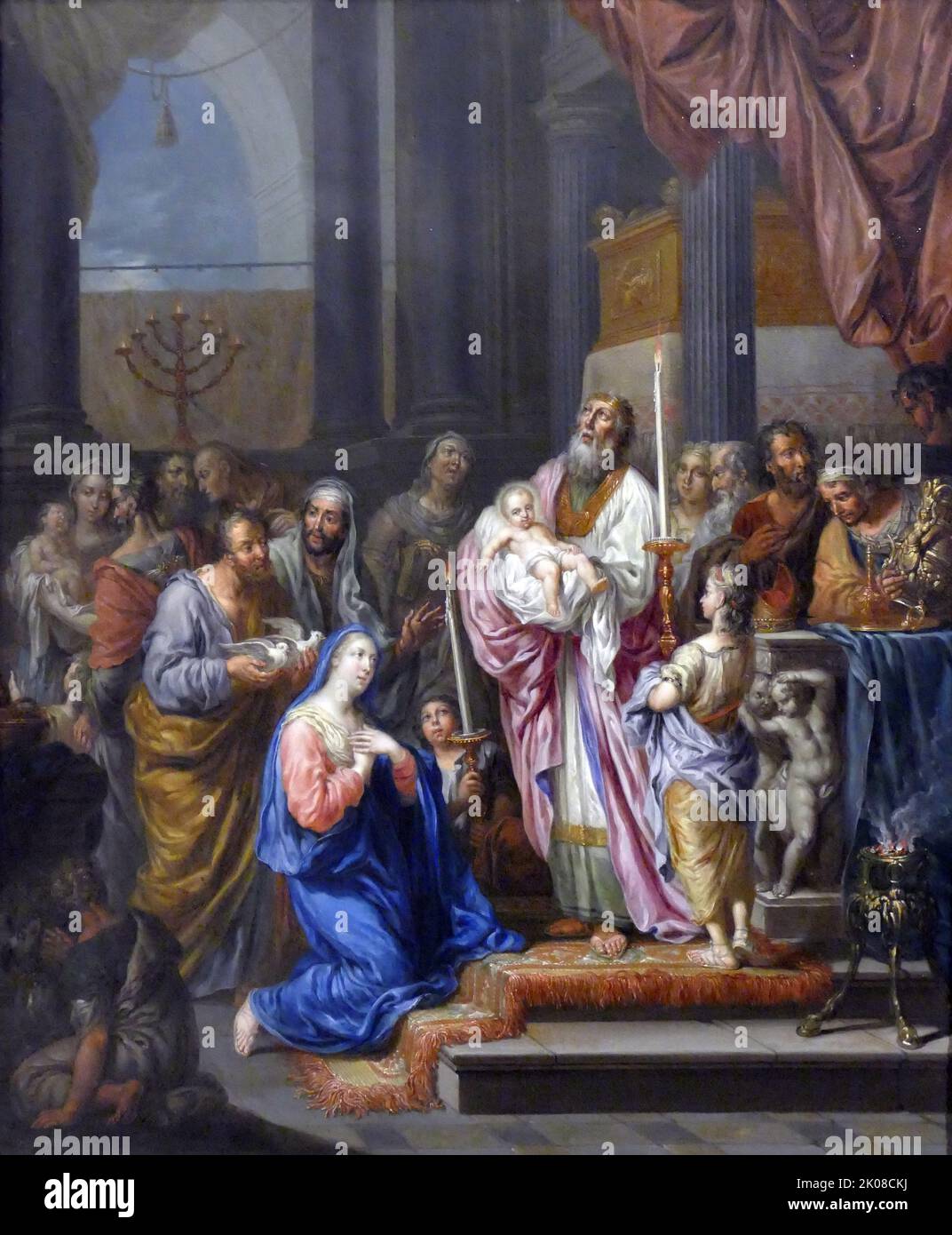 Offrande au temple, 1758 par Franz Christoph Jenneck (3 octobre 1703, Graz - 13 janvier 1761, Vienne) était un peintre autrichien de style baroque Banque D'Images