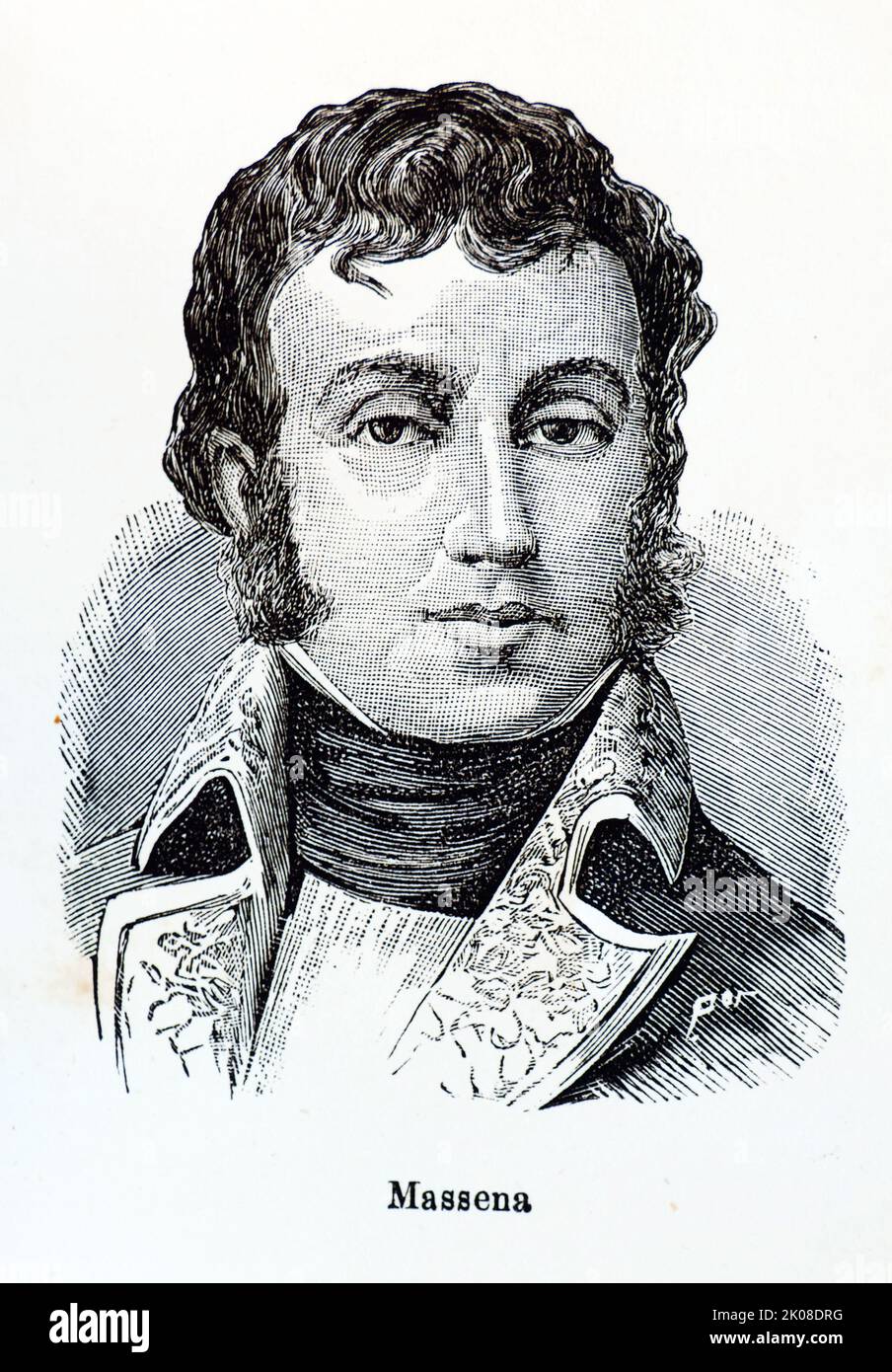 André Massena, prince d'Essling, duc de Rivoli (né Andrea Massena, 6 mai 1758 - 4 avril 1817) était un commandant militaire français pendant les guerres révolutionnaires françaises et les guerres napoléoniennes. Il était l'un des 18 premiers marécages de l'Empire créés par Napoléon Ier Banque D'Images
