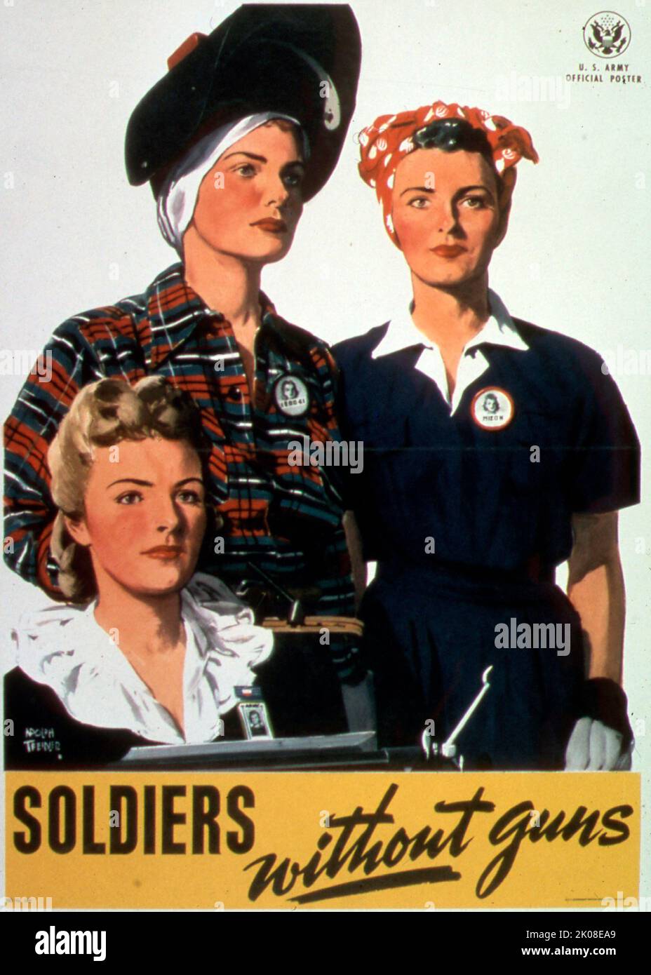 Soldats sans armes - affiche de la Seconde Guerre mondiale sur le front intérieur américain Banque D'Images