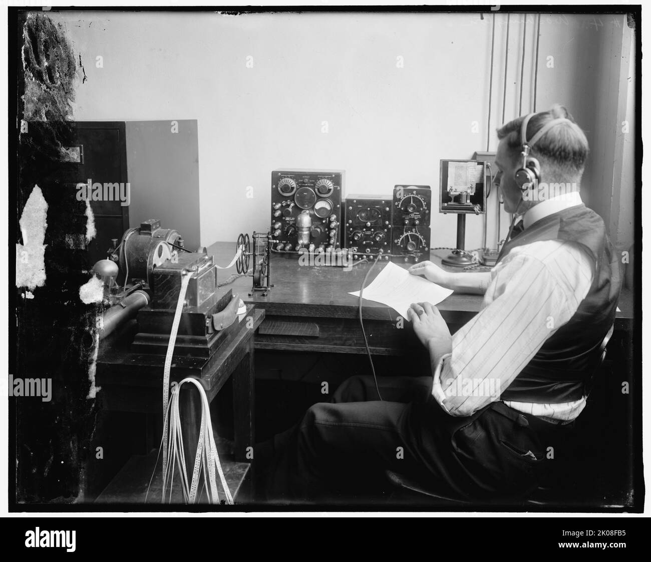 Radio, entre 1910 et 1920. Téléscripteur, Etats-Unis. Banque D'Images