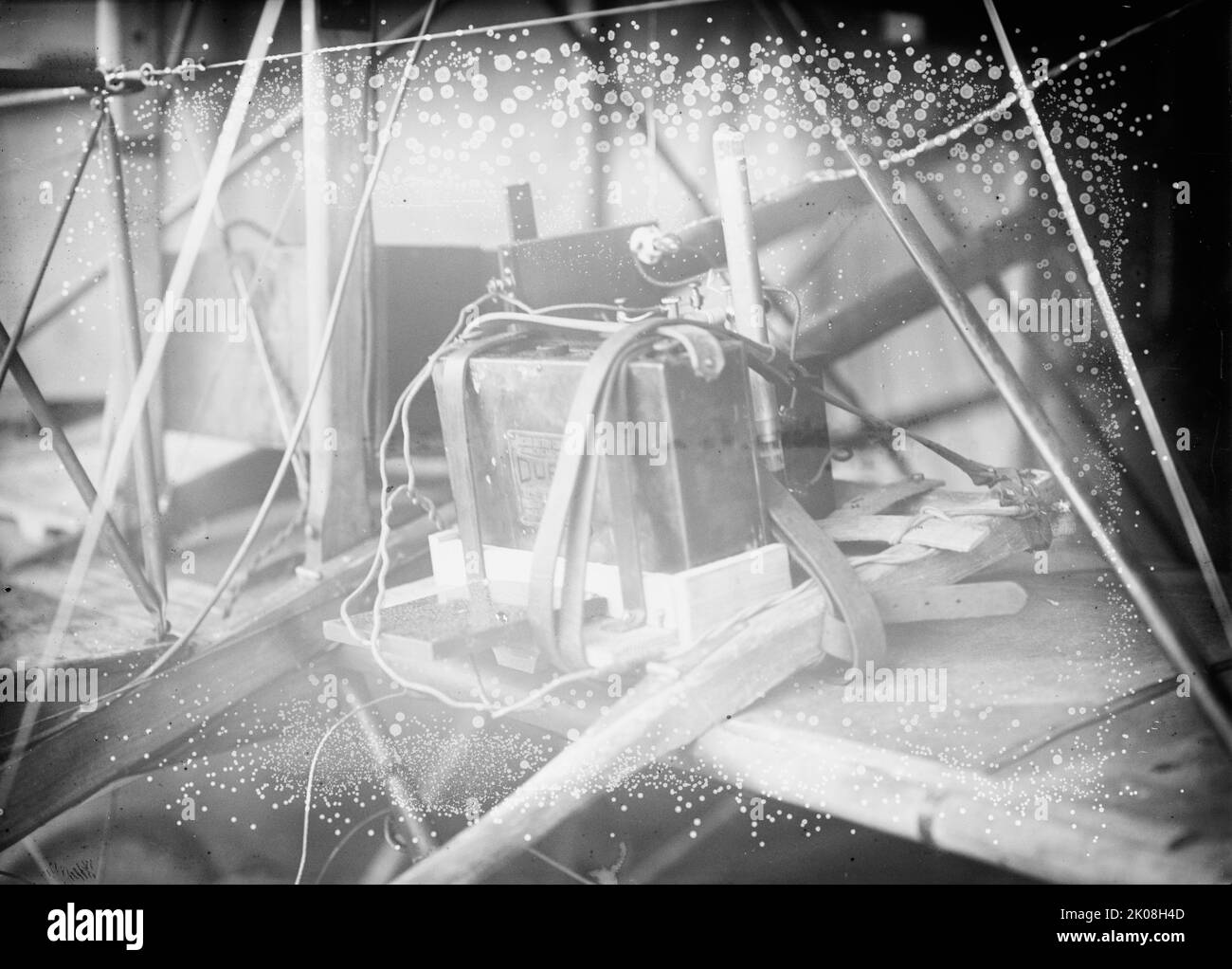 Anthony Jannus - vols et essais de l'avion de Rex Smith effectués par Jannus. Le Plan, 1912. Early Aviation, États-Unis. « Chicago Battery Company - Duro Dry Storage Battery pour allumage et éclairage ». Banque D'Images