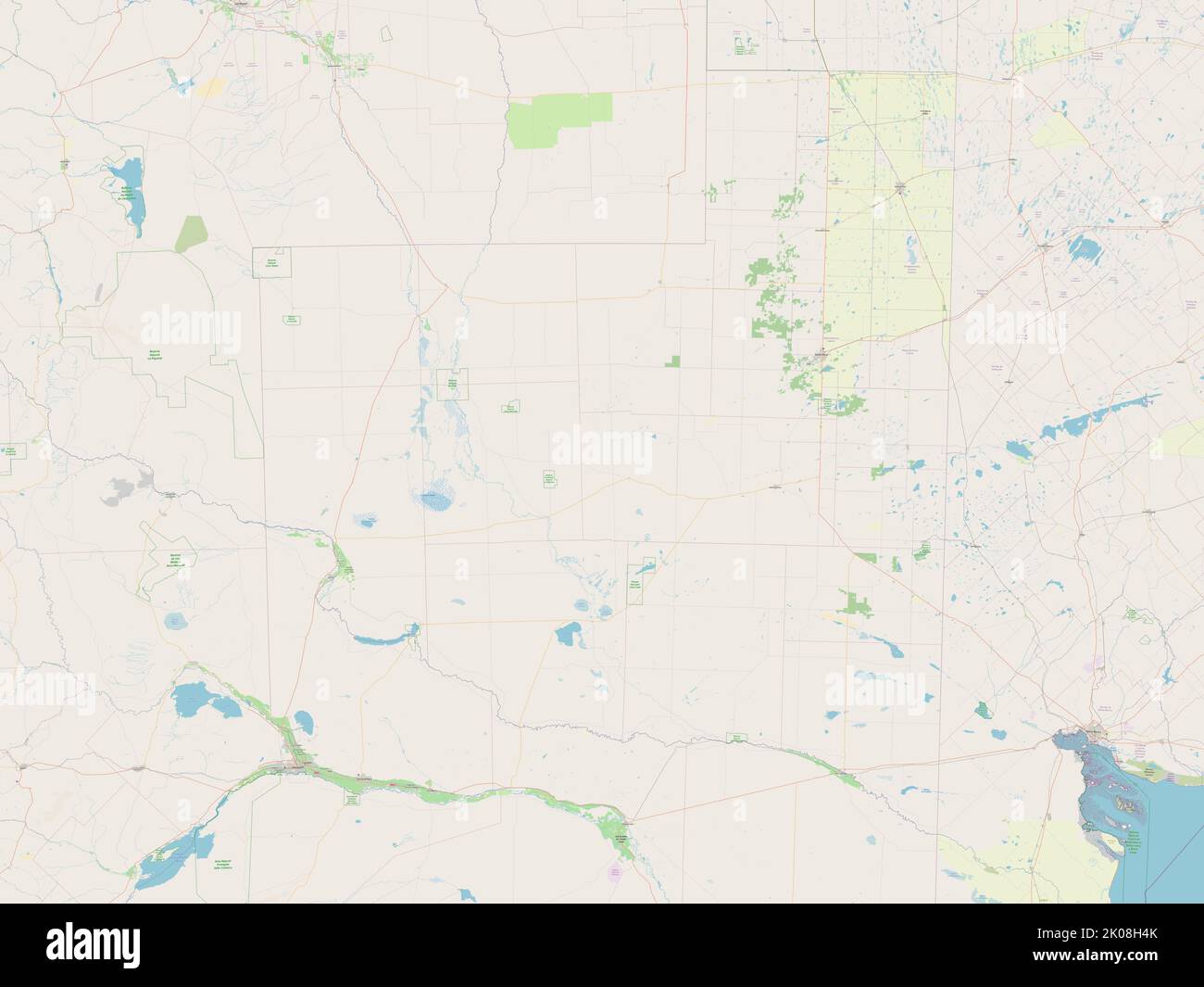 La Pampa, province d'Argentine. Ouvrez la carte des rues Banque D'Images