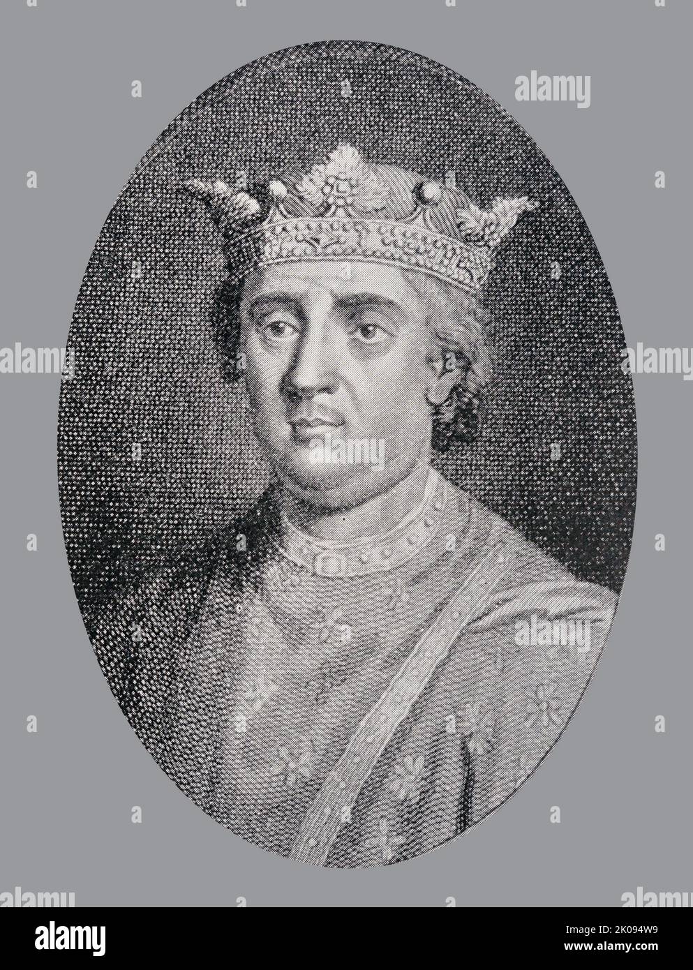 Henri le second, de sa tombe à Anjou. Henry II (5 mars 1133 - 6 juillet 1189), également connu sous le nom de Henry Curtmantle, Henry FitzEmpress ou Henry Plantagenet, fut roi d'Angleterre de 1154 jusqu'à sa mort en 1189. Banque D'Images
