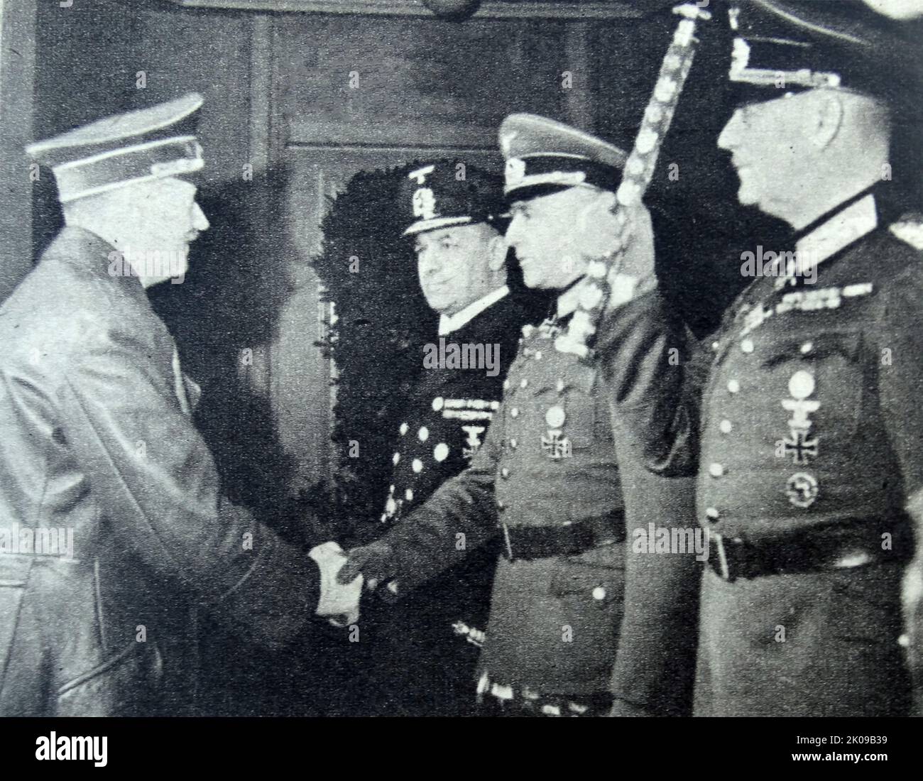 Adolf Hitler saluait ses seigneurs de guerre au Sportpalast de Berlin. Banque D'Images