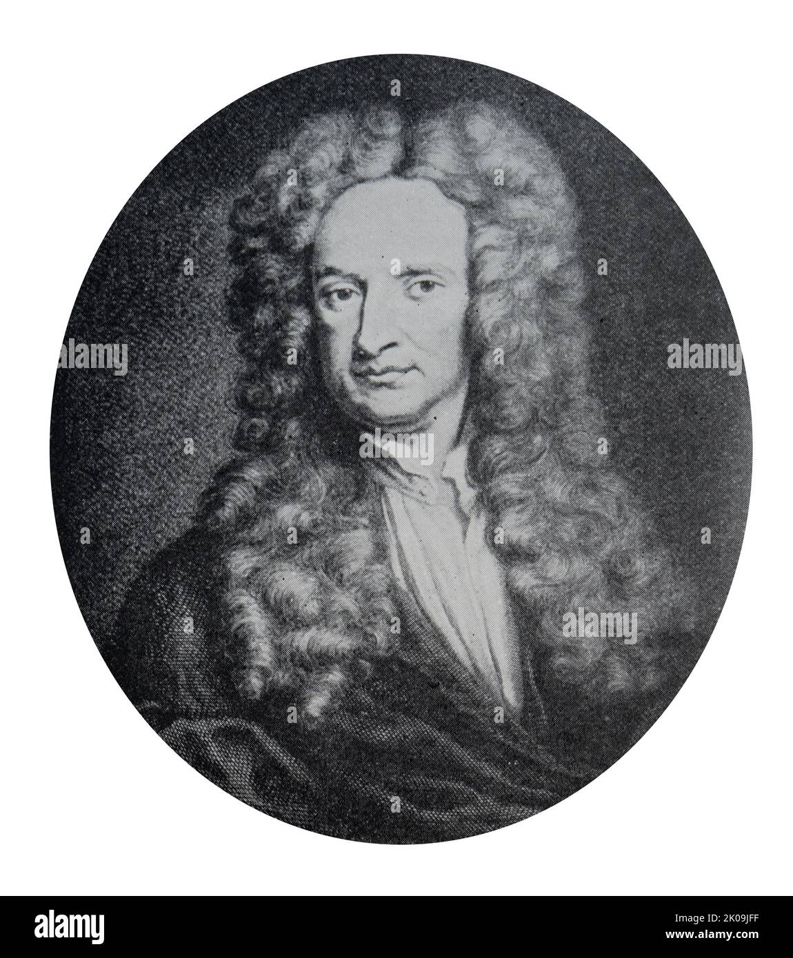 Sir Isaac Newton PRS (25 décembre 1642 - 20 mars 1726) était un mathématicien, physicien, astronome, théologien et auteur anglais largement reconnu comme l'un des plus grands mathématiciens, physiciens et scientifiques les plus influents de tous les temps. Banque D'Images