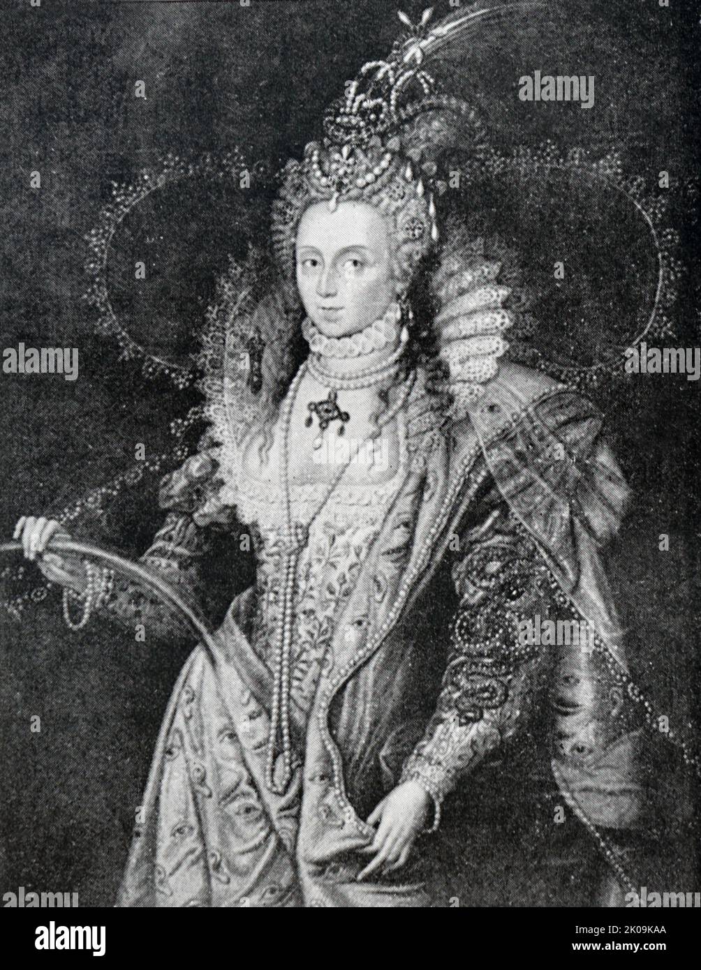 Elizabeth I (7 septembre 1533 - 24 mars 1603) fut reine d'Angleterre et d'Irlande du 17 novembre 1558 jusqu'à sa mort en 1603. Parfois appelée la Vierge reine, Elizabeth était le dernier des cinq monarques de la Maison de Tudor. Banque D'Images