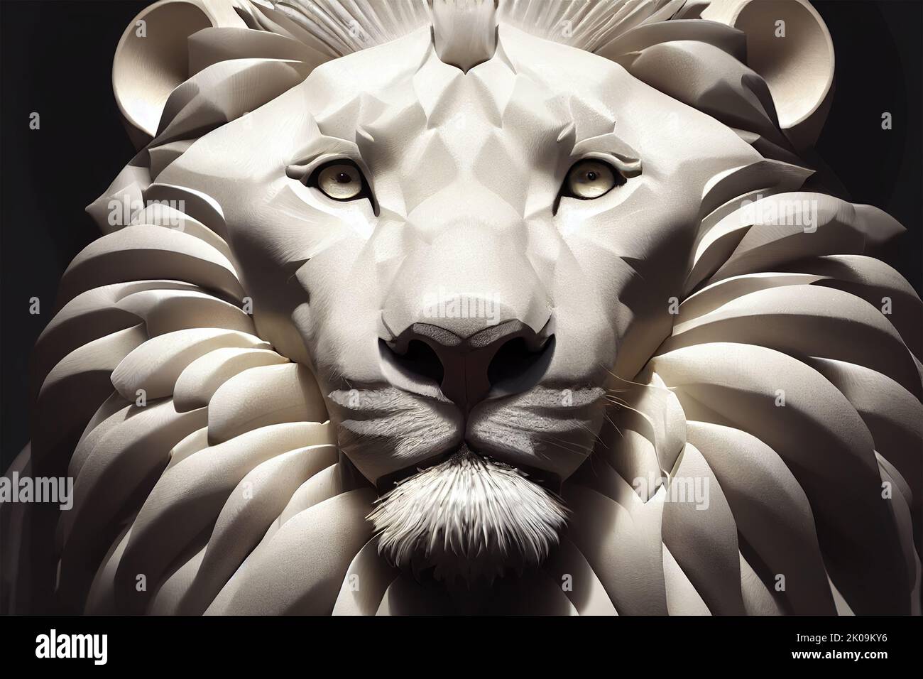3D illustration d'un lion blanc en portrait Banque D'Images