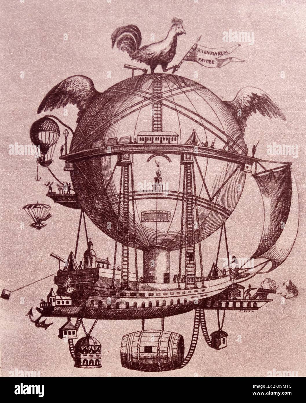 L'arme secrète. Une forteresse volante conçue en 1803 mais jamais construite. Banque D'Images