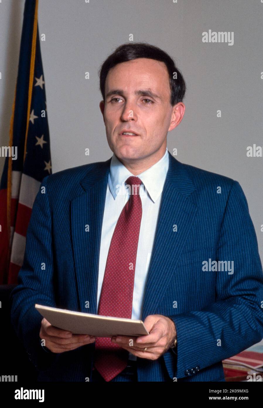 Rudolph Giuliani (né en 1944) politicien et avocat américain qui a été maire de New York en 107th de 1994 à 2001. Il a auparavant été procureur général adjoint des États-Unis de 1981 à 1983 et procureur du district sud de New York de 1983 à 1989. Banque D'Images