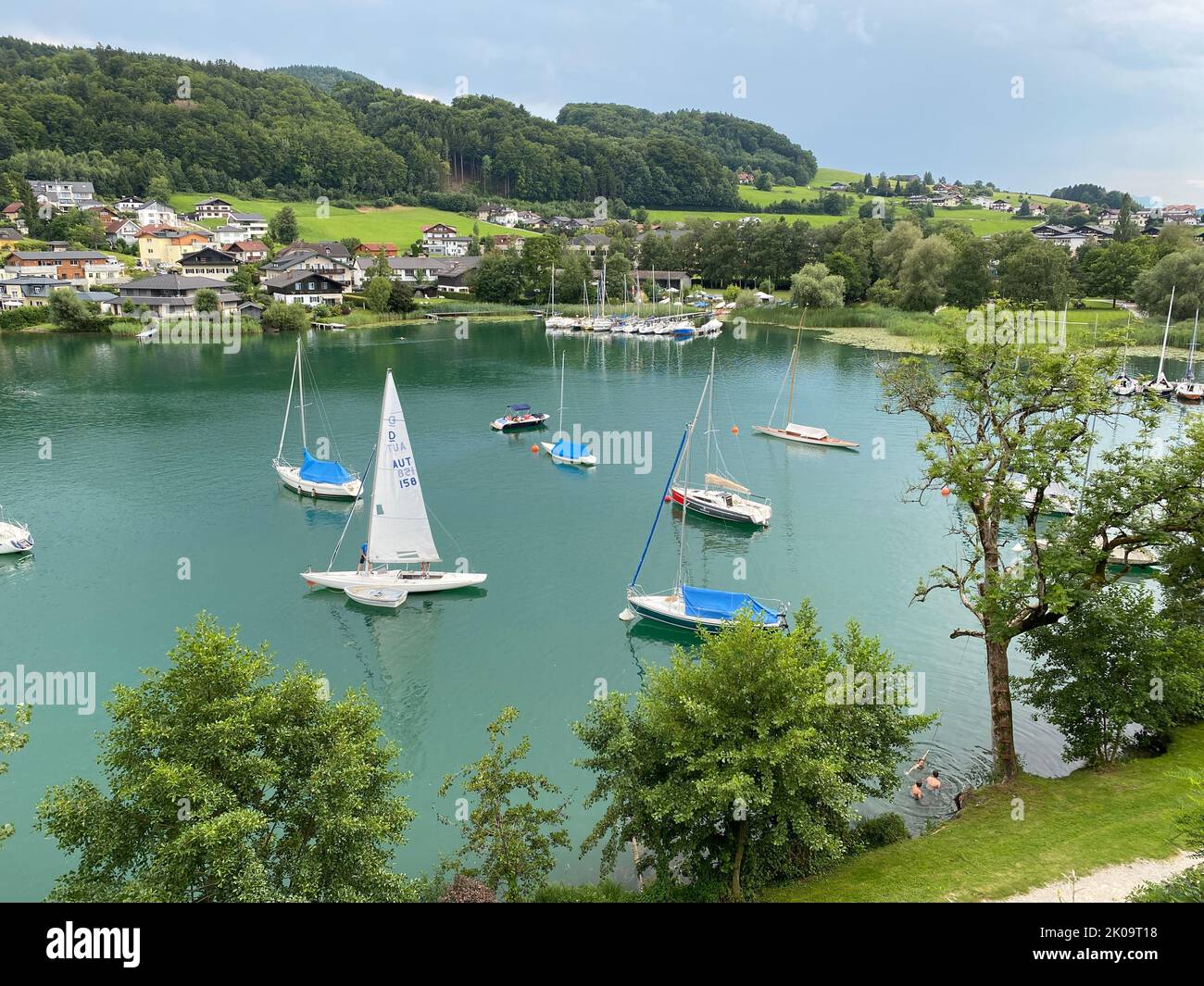 Vue sur le Mattsee dans la province de Salzbourg Banque D'Images Vue sur le Mattsee dans la province de Salzbourg Banque D'Images