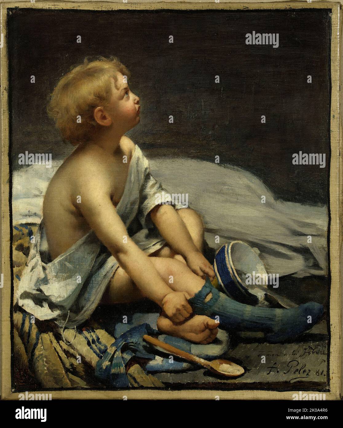 Un enfant dans la mansarde, 1881. Banque D'Images