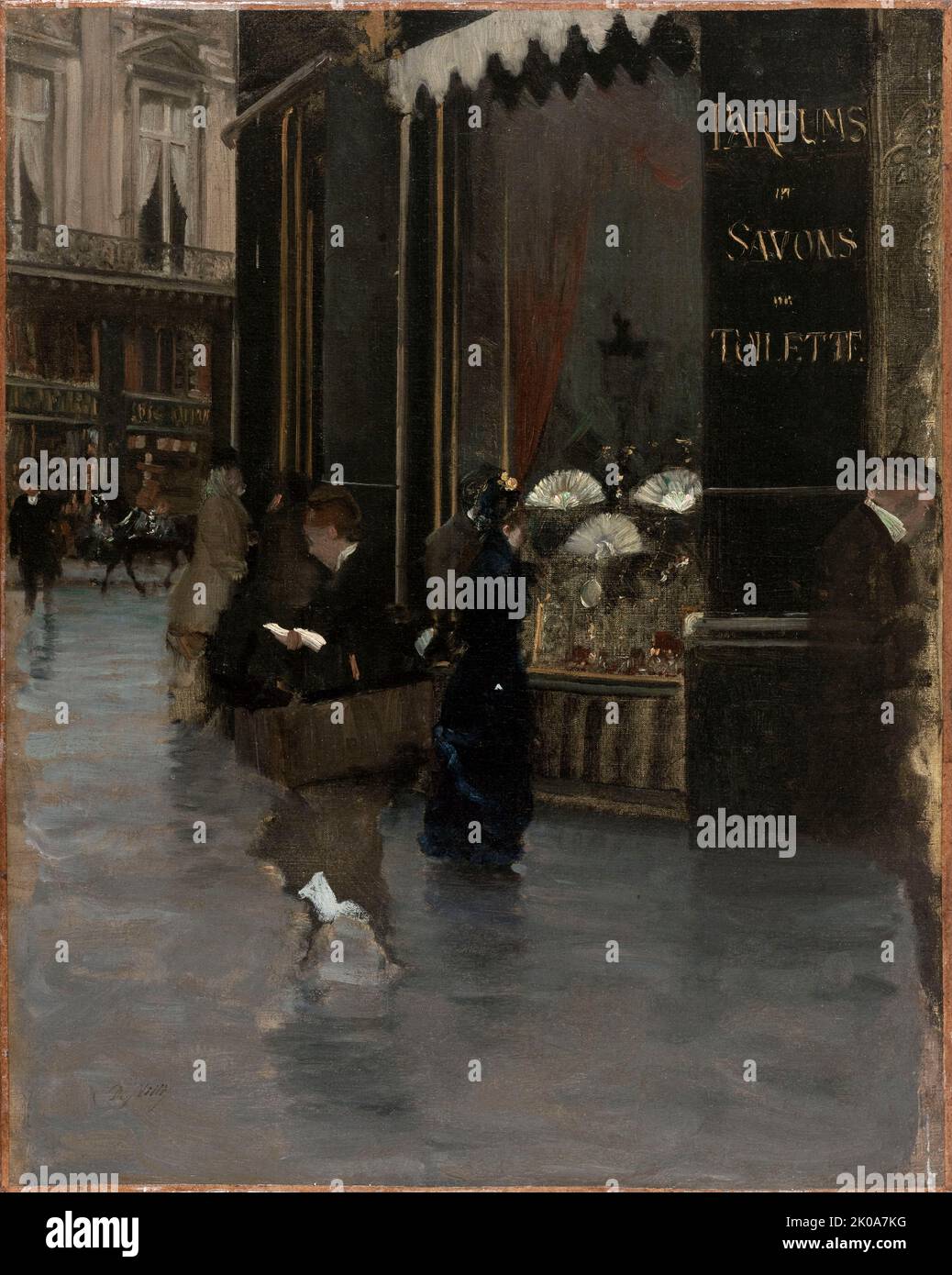 La parfumerie Violet, à l'angle du boulevard des Capucines et de la rue Scribe, c1880. Banque D'Images