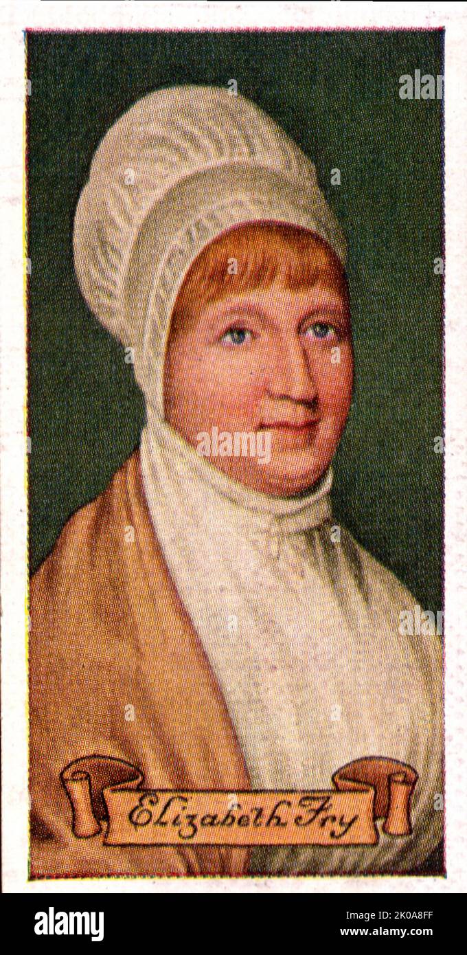 Elizabeth Fry (née Gurney; 21 mai 1780 - 12 octobre 1845), parfois appelée Betsy Fry, était une réformateur de prison anglaise, une réformateur social, une philanthrope et une Quaker. Fry a été l'un des principaux moteurs de la nouvelle législation visant à améliorer le traitement des détenus, en particulier des détenues féminines, et a donc été appelé l'Ange des prisons. Banque D'Images