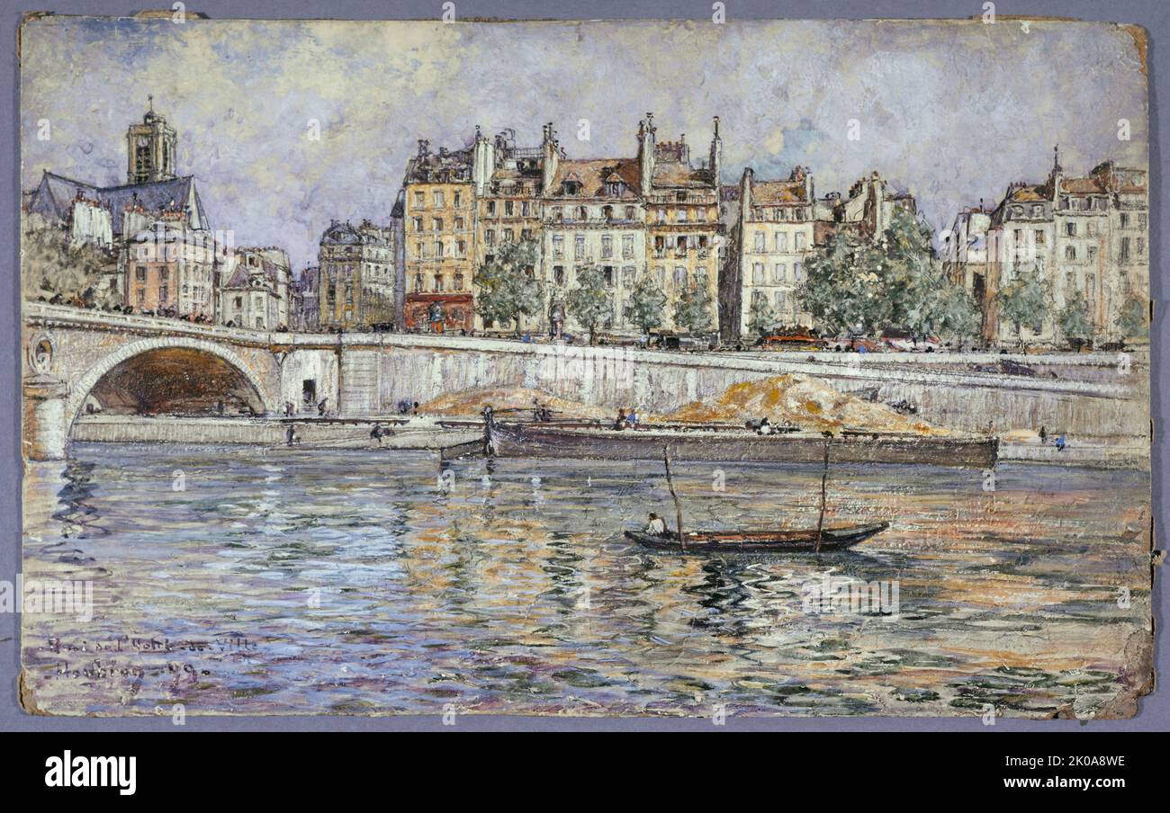 Quai de l'Hôtel-de-ville et pont Louis-Philippe, 1899. Banque D'Images