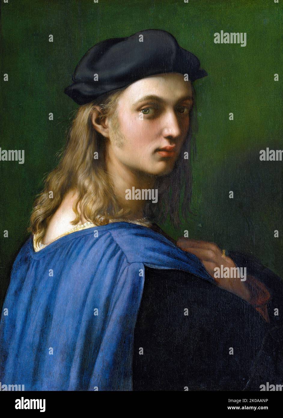 Raphaël (1483-1520) Raffaello Sanzio: Portrait de Bindo Altoviti, c1515, huile sur panneau. Raffaello Sanzio da Urbino (1483 - 1520), connu sous le nom de Raphaël, est un peintre et architecte italien de la haute Renaissance Banque D'Images