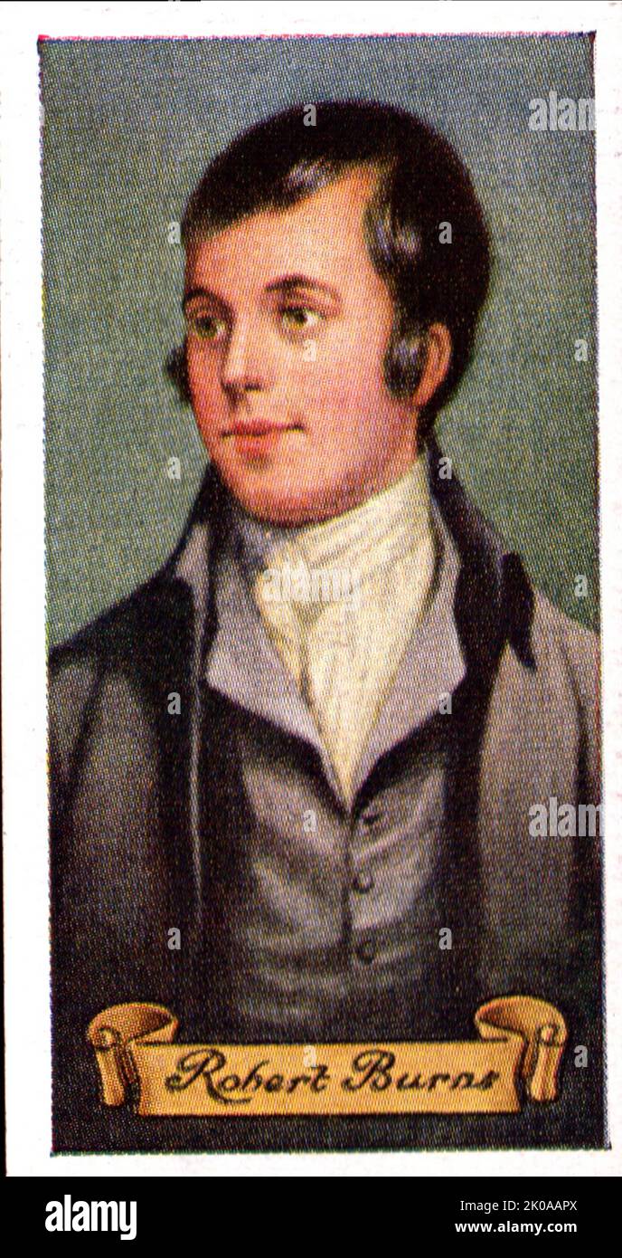 Robert Burns, peinture à l'huile. Robert Burns (25 janvier 1759 - 21 juillet 1796), également connu sous le nom de Rabbie Burns, était un poète et parolier écossais. Il est largement considéré comme le poète national d'Écosse et est célébré dans le monde entier Banque D'Images
