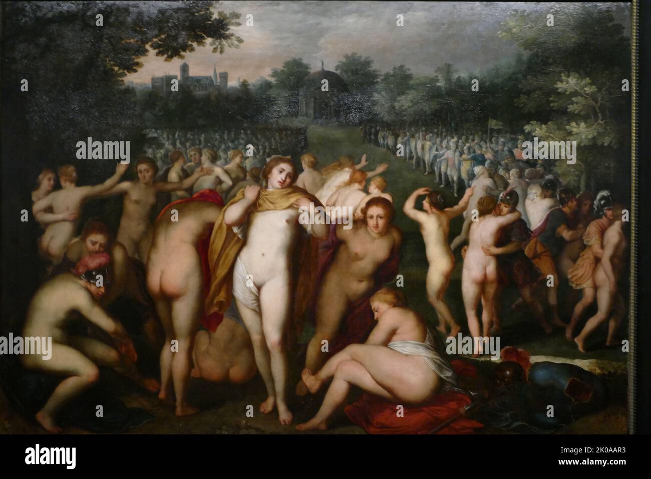 Amazones et Scythiens, 1597-99 par Otto van Veen, également connu sous son nom latinisé Otto Venius ou Octavius Vaenius (1556 - 6 mai 1629). Otto van Veen était un peintre, dessinateur et humaniste actif principalement à Anvers et Bruxelles à la fin de 16th et au début de 17th siècles Banque D'Images