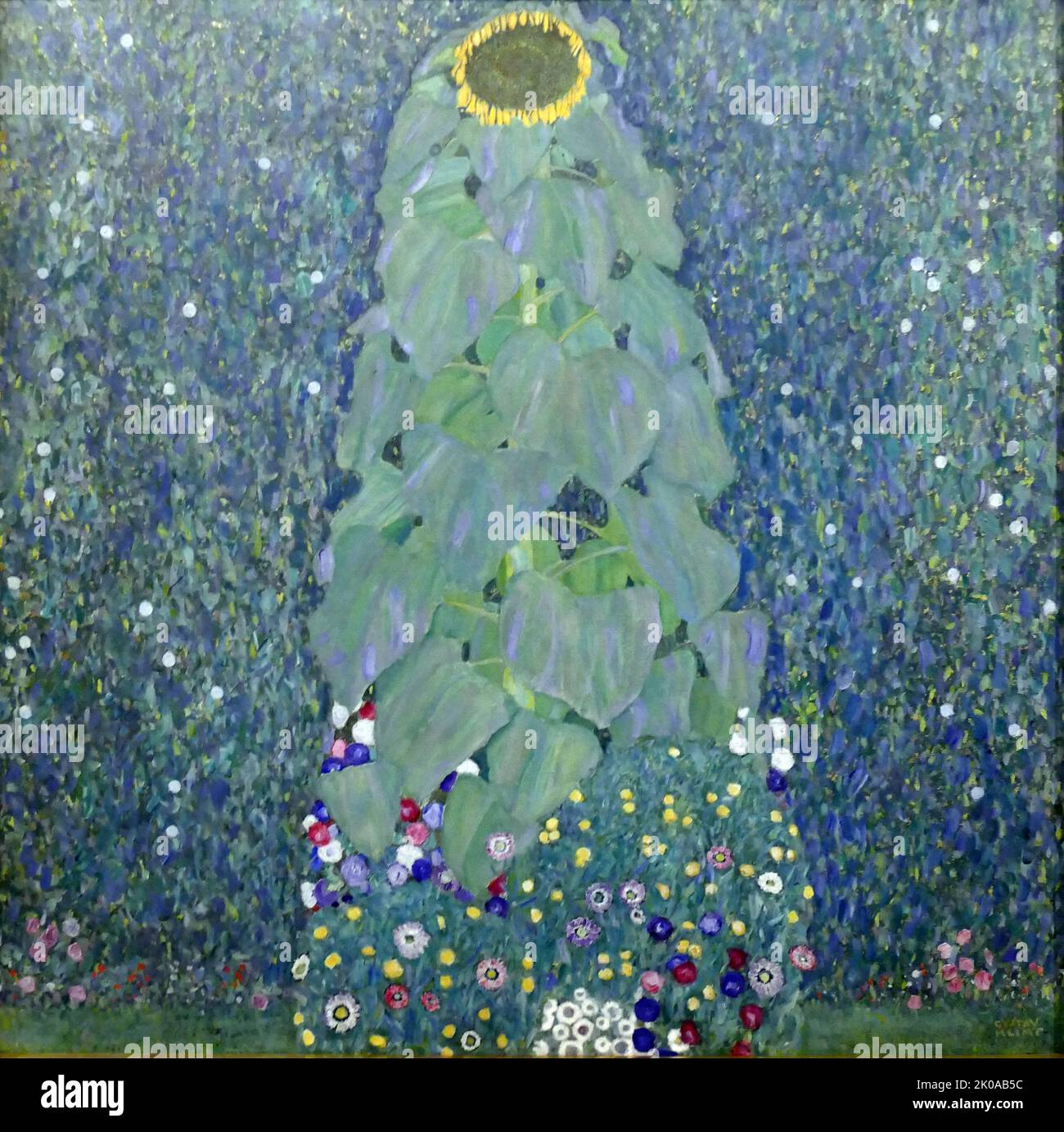 Tournesol, par Gustav Klimt, 1907/1908. Gustav Klimt (14 juillet 1862 - 6 février 1918) était un peintre symboliste autrichien et l'un des membres les plus éminents du mouvement de la sécession de Vienne. Klimt est réputé pour ses peintures, peintures murales, croquis et autres objets d'art Banque D'Images