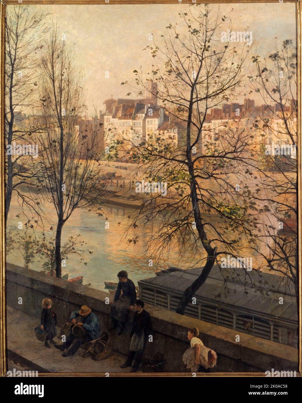 La Seine, à Quai Bourbon, 4th arrondissement, 1887. Banque D'Images
