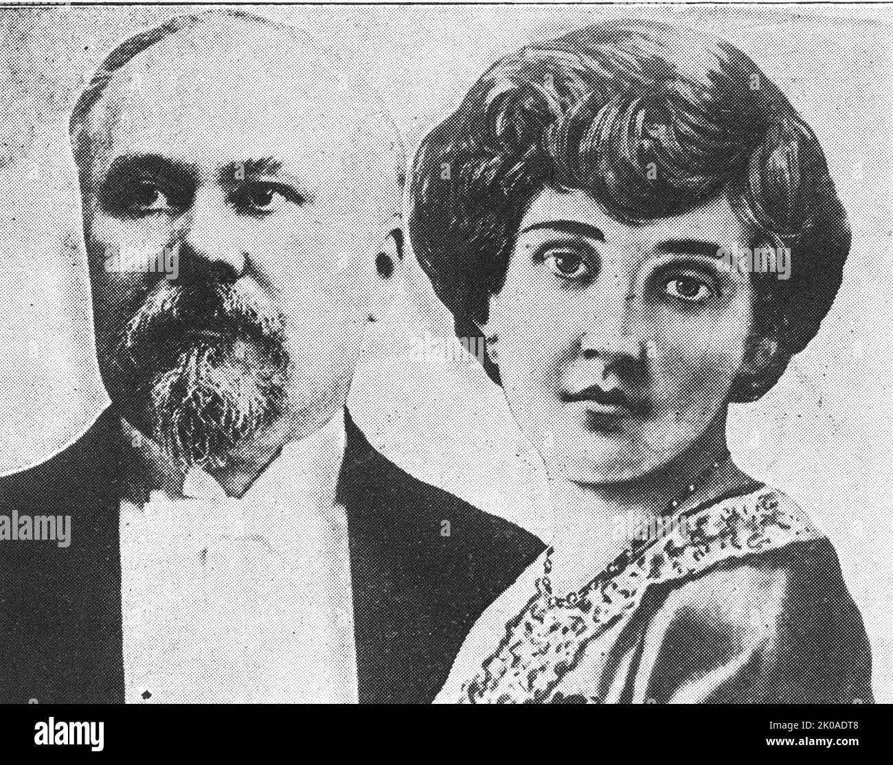 Raymond Poincare (1860 - 1934) Président français de la France de 1913 à 1920, et sa femme Henriette Poincare Banque D'Images