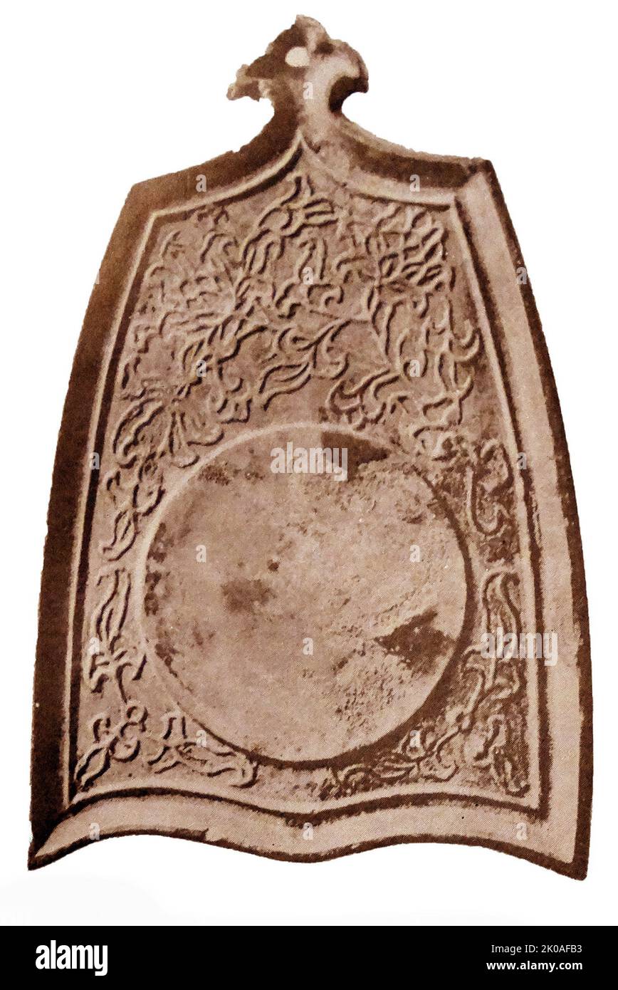 Miroir en bronze de la dynastie Koryo (Goreyo) (Goreyo) (918-1392). Banque D'Images