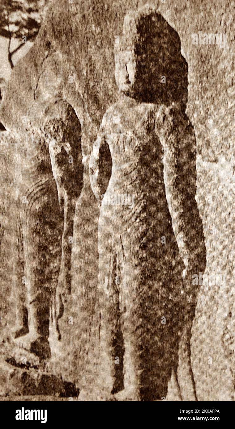 Côté sud du Bouddha à quatre visages du Royaume de Silla. Situé à Kyeongju, en Corée du Sud. De Silla Dynasty (57 BCE - 935 AD) Banque D'Images