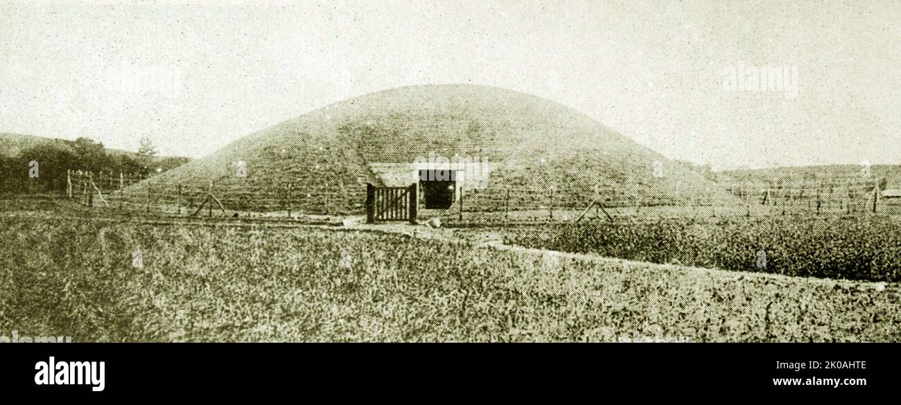 Le Tombeau moyen d'Uhyonni est situé à Kangseo-Gun, Pyeongan Namdo, en Corée du Nord. C'est un tombeau de Koguryeo. Ce tombeau contient de nombreuses œuvres d'art inestimables des fresques de Koguryeo. Koguryeo (37 BCE - 668). Banque D'Images