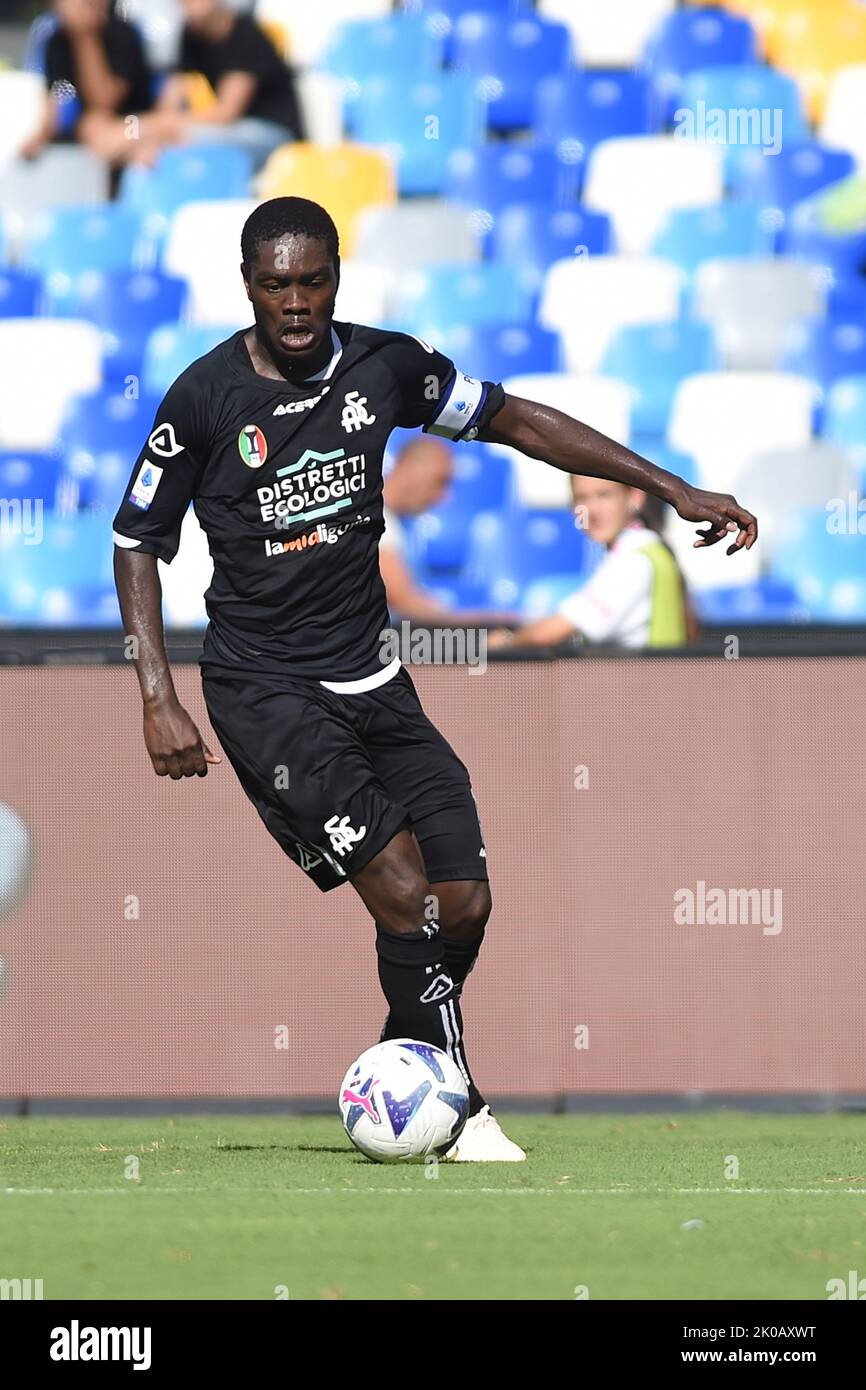 Naples, Italie. 10 septembre 2022. Emmanuel Gyasi de Spezia Calcio pendant la série Un match entre SSC Napoli et Spezia Calcio au Stadio Diego Armando Maradona Naples Italie le 10 septembre 2022. Credit:Franco Romano/Alamy Live News Banque D'Images