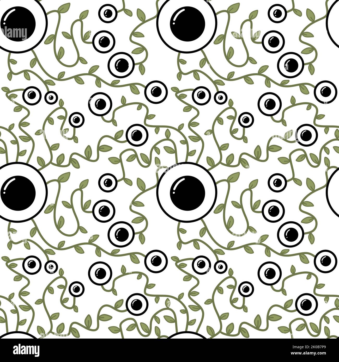 Halloween monstres extraterrestres sans couture yeux laisse le motif pour emballer papier et vêtements enfants imprimé et accessoires, et carnets et tissus. Quali élevé Banque D'Images